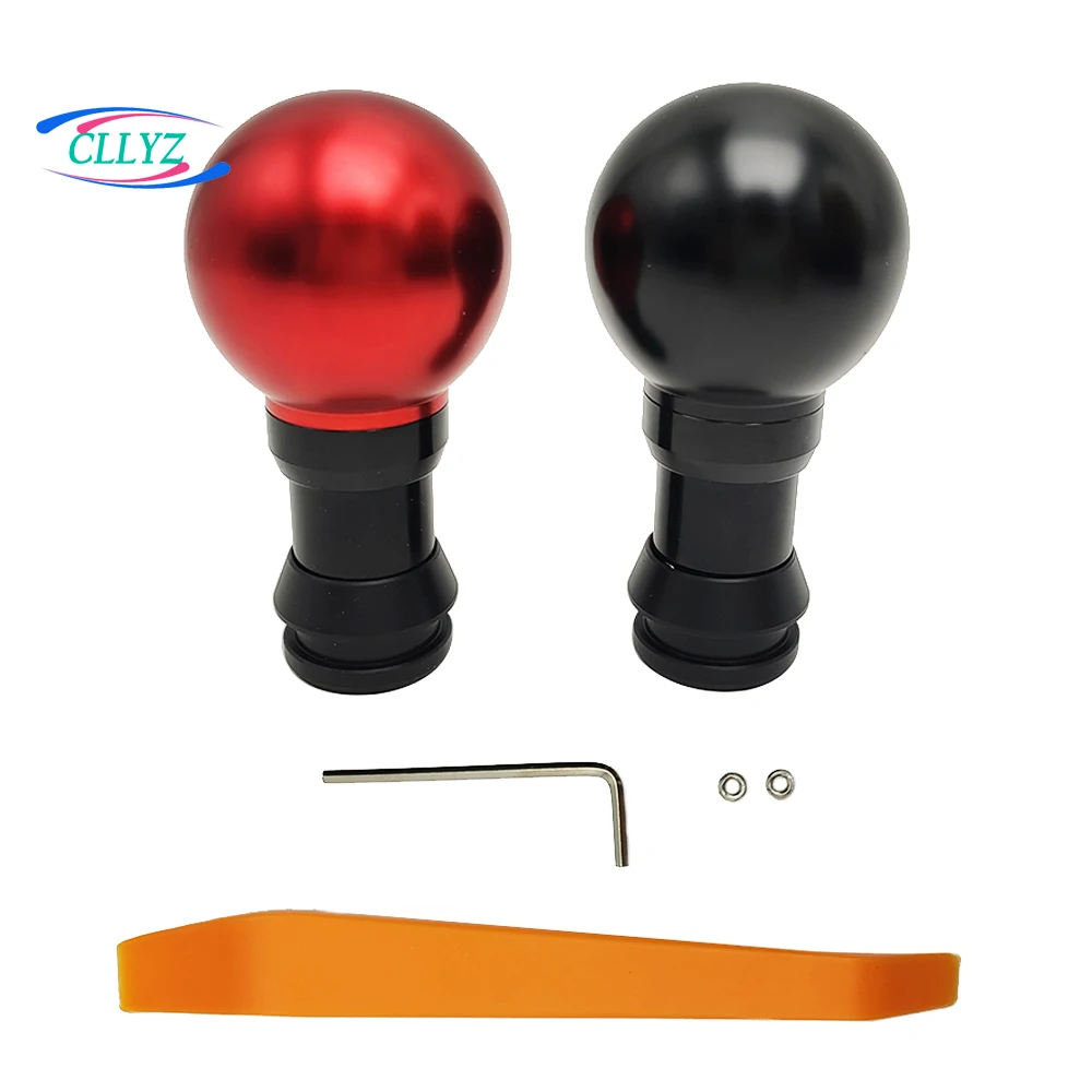 CLLYZ Red/Black Aluminum Handball Shift Knob Automatic Transmission Shifter Head Universal Auto Parts for Honda Civic