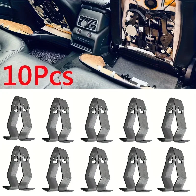 Heavy Duty V Shaped Metal Car Seat Clips 10pcs for AUDI A3 A4 A5 A6 A8 Q3 Q5 Q7 TT 8Z0867276 Auto Repair Fittings