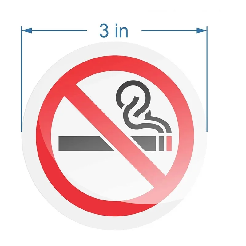 4 sheets no smoking sign warning stickers anti-scratch no smoking warning sign universal decals car accessories car stickers