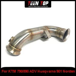 Moto Exhaust Escape Systems For KTM 790 890 ADVENTURE Exhaust Elbow Decat Pipe Middle Link Pipe Stainless Steel 790 ADV 2019+