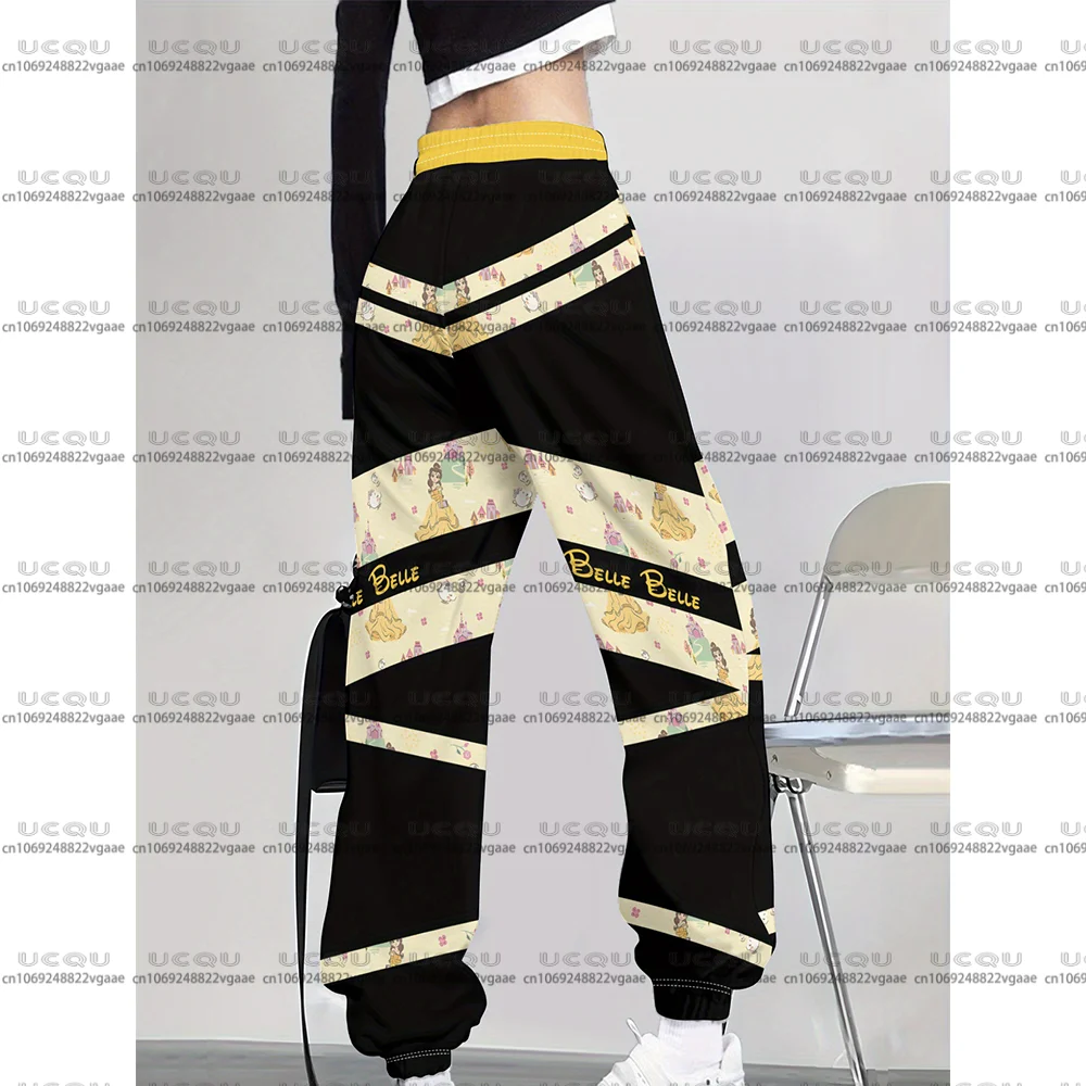 女の子女性ベルプリンセススウェットパンツウォーキングパジャマルーズパンツホームパンツギフト D-ディズニーカジュアル大人ファッション Y2k 2026 パーティー