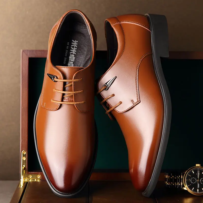 Туфли мужские из натуральной кожи, Классическая Удобная дышащая обувь на шнуровке, удобные, для отдыха, Осень-зима TY28