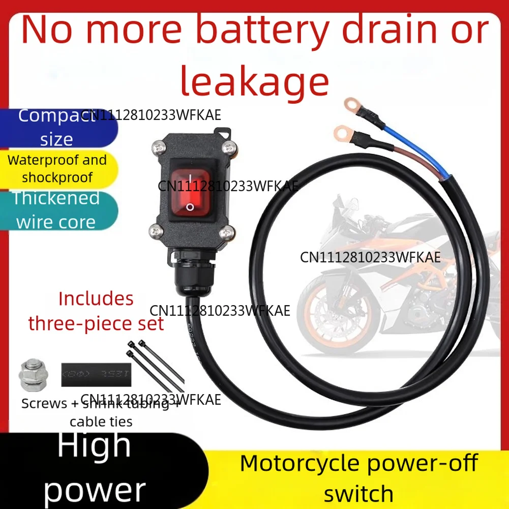 Motorcycle Power Switch Battery Disconnect Switch 12V 24V DC Waterproof Power Cut Off Heavy Duty Kill Switch