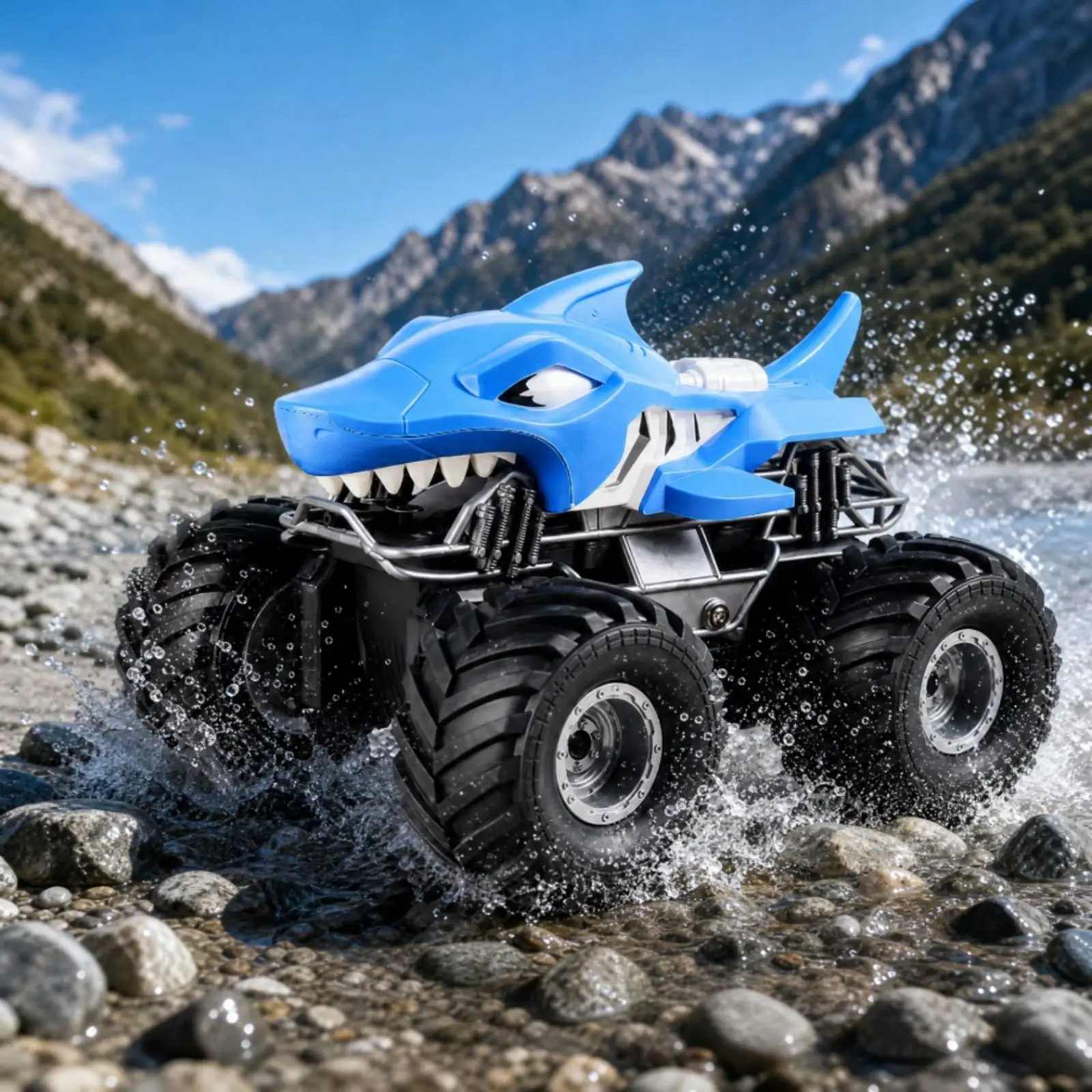 RC Vehicle with Water Spray All-Terrain off-Road Amphibious Toy Car Amphibious