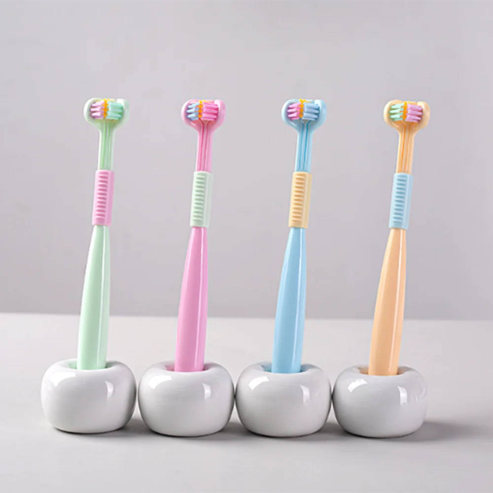 Multi-Color Ceramic Toothbrush Holder Simple Storage Rack Bathroom Shower Tooth Brush Stand Shelf Bath Accessories 2023 New