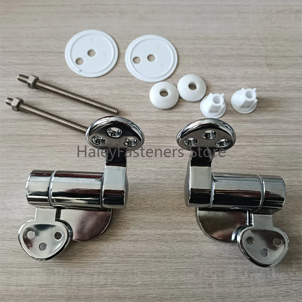 Toilet Seat Hinge 1Pair Replacement Stainless Steel Hinges for All Toilet Seat Cover Lid Soft Close Toilet Seat Fittings