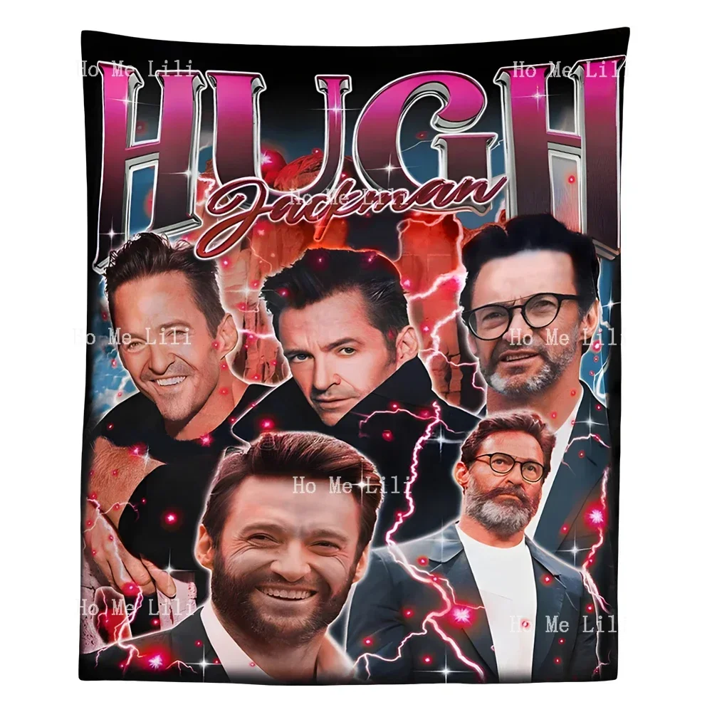 Hugh Jackman Vintage Homage Pattern Tapestry Wall Hanging For Bedroom Livingroom Modern Design