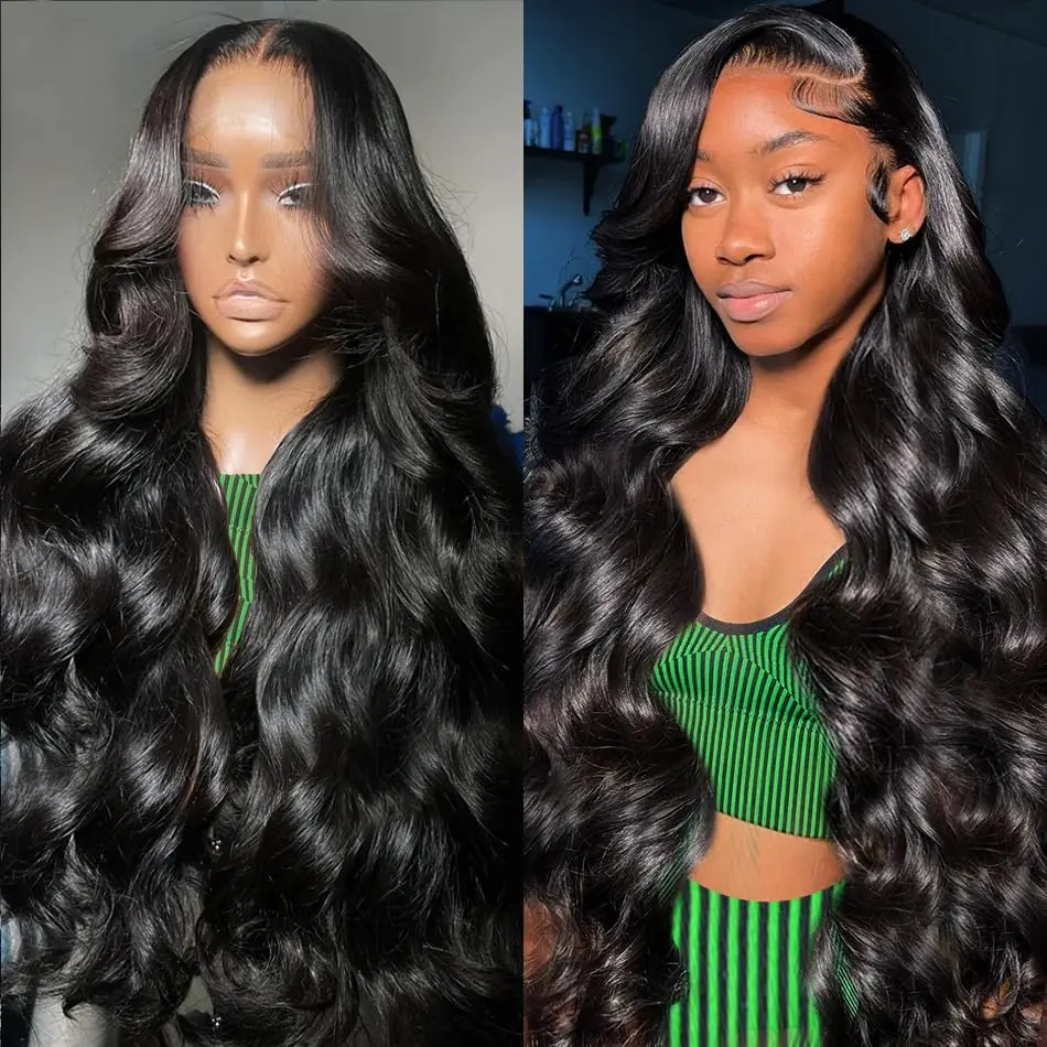 

13x4 Body Wave Lace Front Wigs Human Hair Pre Plucked HD Transparent Lace Frontal Wigs Human Hair200% Density Human Wigs