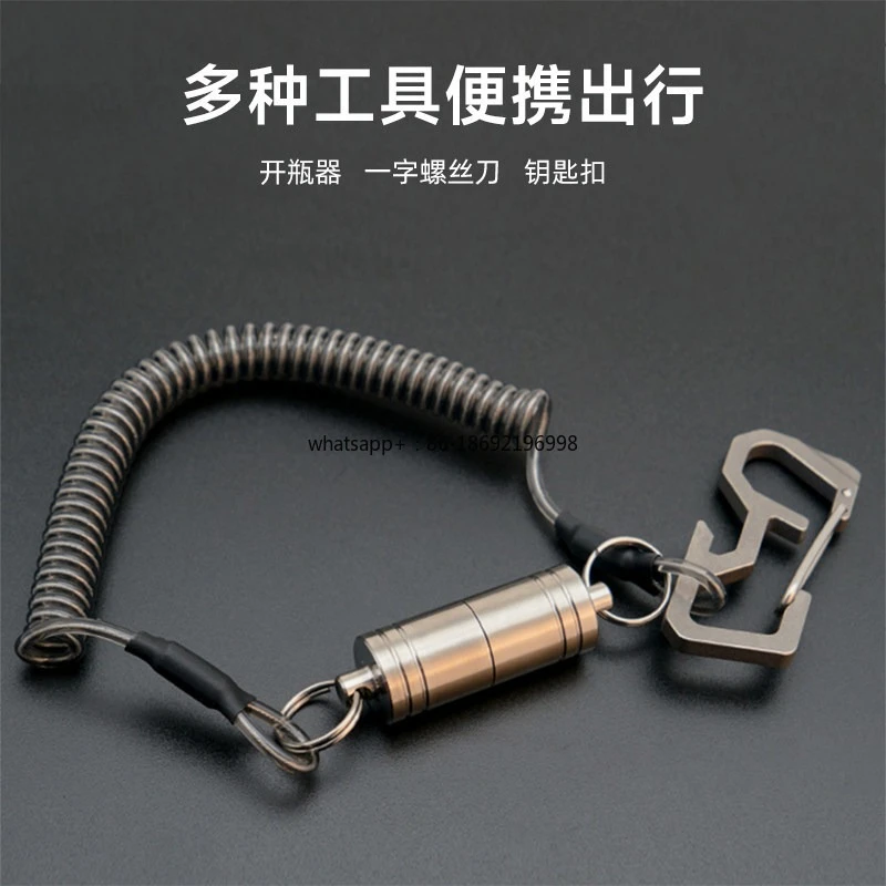 Titanium Alloy Fishing Magnetic Suction Missed Rope Luya Clamp Fish Control Lanyard Pull Rope Telescopic Elastic Hanging Key