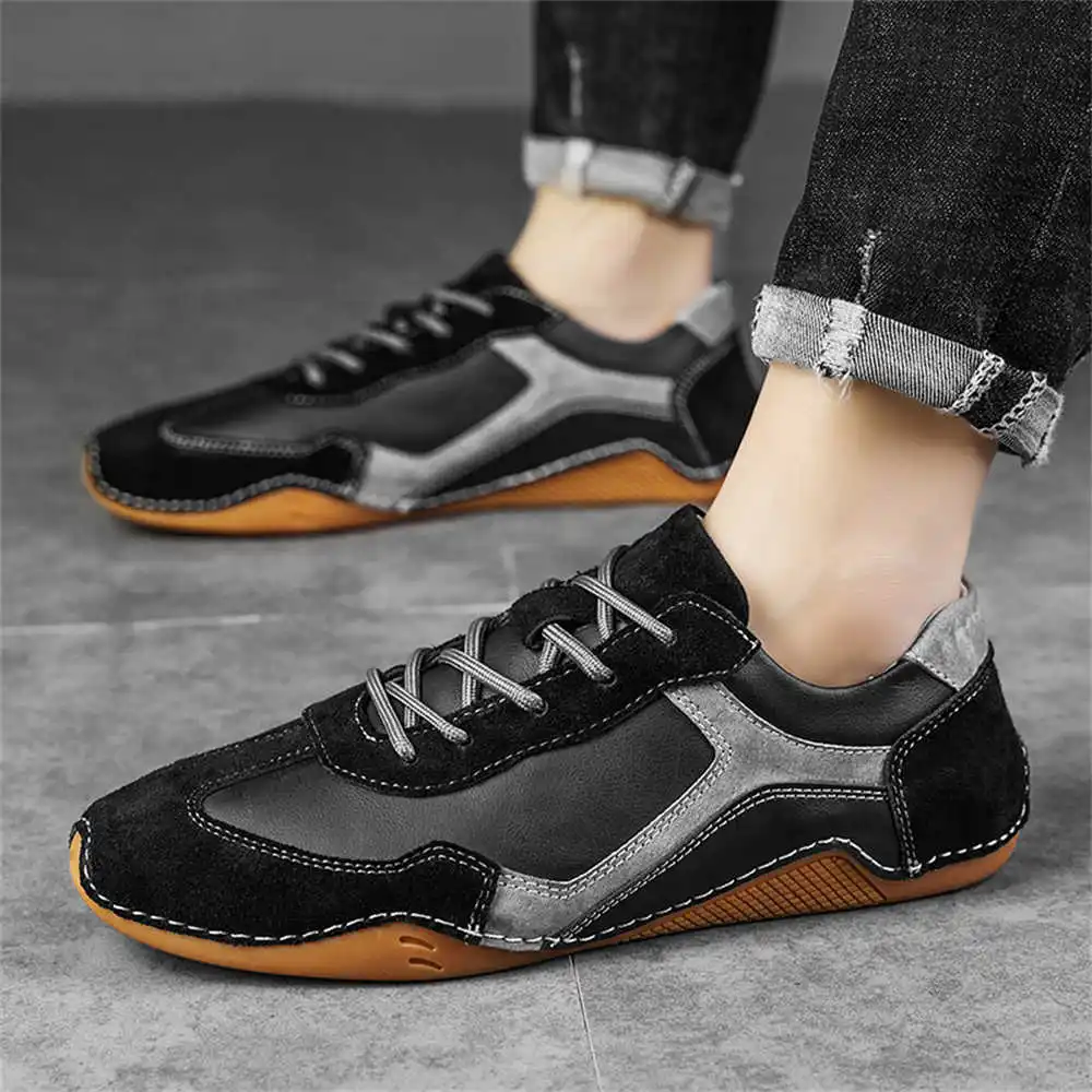 

Grey Genuine Leather Jogging Man Luxury Brand Basketball Men Shoes Sneakers Men's Shoes Luxury Sneakers Sports Idea