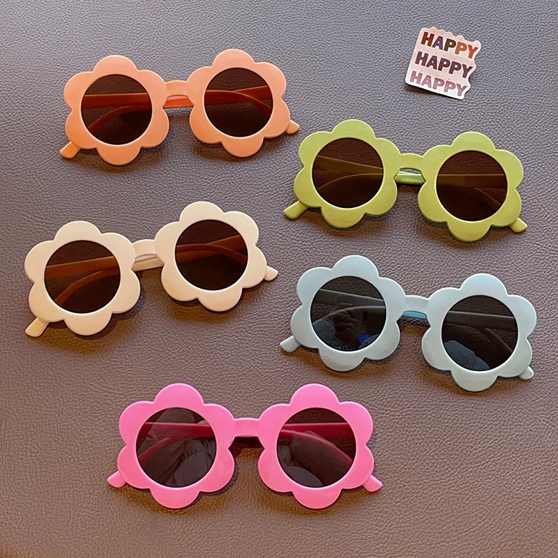 2023 New Children Cute Colors Acrylic Sun Flower Sunglasses UV400 Baby Girls Outdoor Protection Sunglasses Kids Sun Glasses