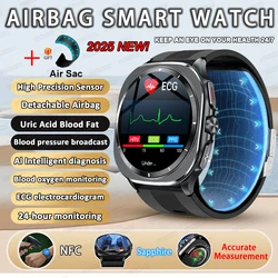 2025New Nursing Grade Air Pump Airbag Accurate Measure ECG Blood oxygen SmartWatches Men Blood Pressure Fitness Sport SmartWatch