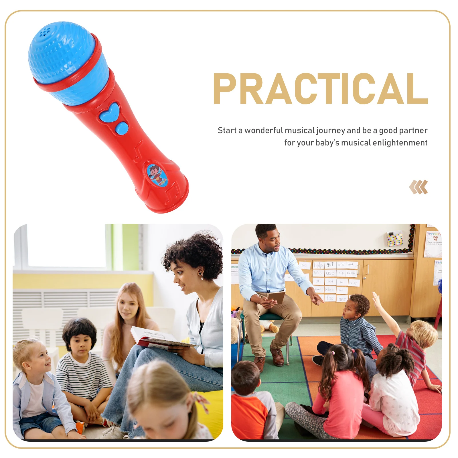 ميكروفون أطفال نابض بالحياة محاكاة صوت تضخيم الغناء ألعوبة للأطفال الموسيقى التعليمية والترفيه الحفلات #5