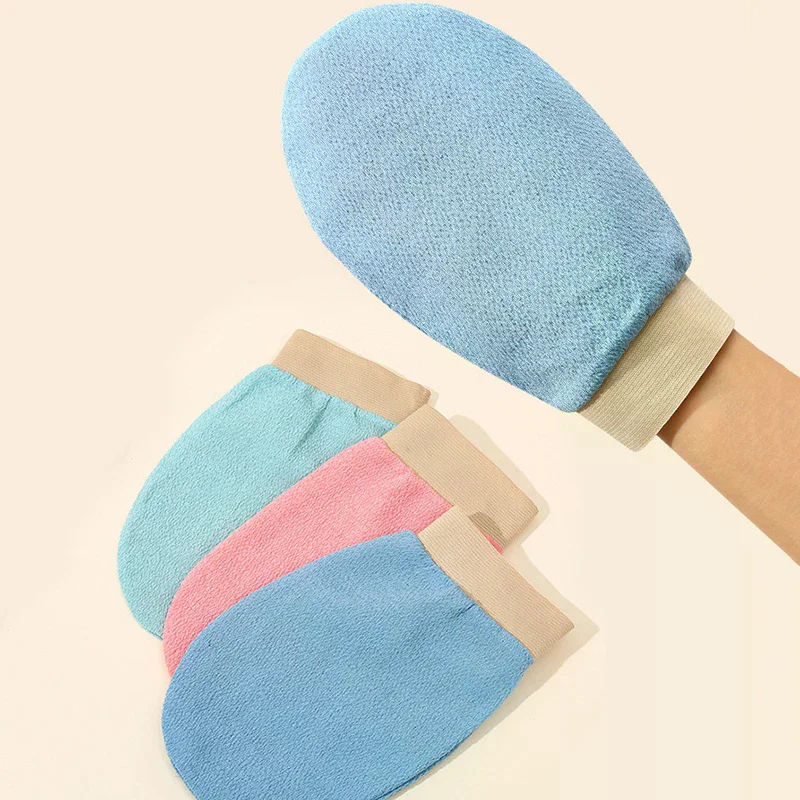 

Thin Double Sided Shower Gloves Gradient Colored Single-layer Bath Towel Body Cleaning Exfoliating Peeling Rubbing Scrub Gloves
