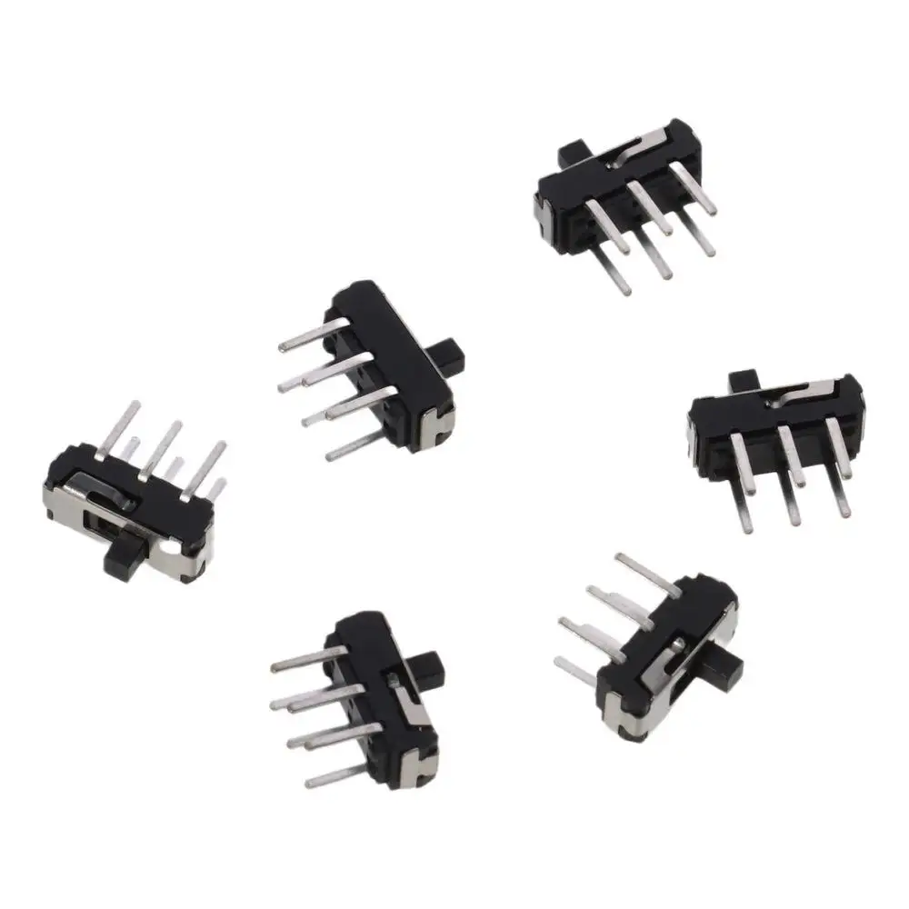 6pcs 6 Pin 2 Position Micro Mini Toggle Switch Panel Mount JC-SK09 Slide Switches DC12V Vertical Slide Switch