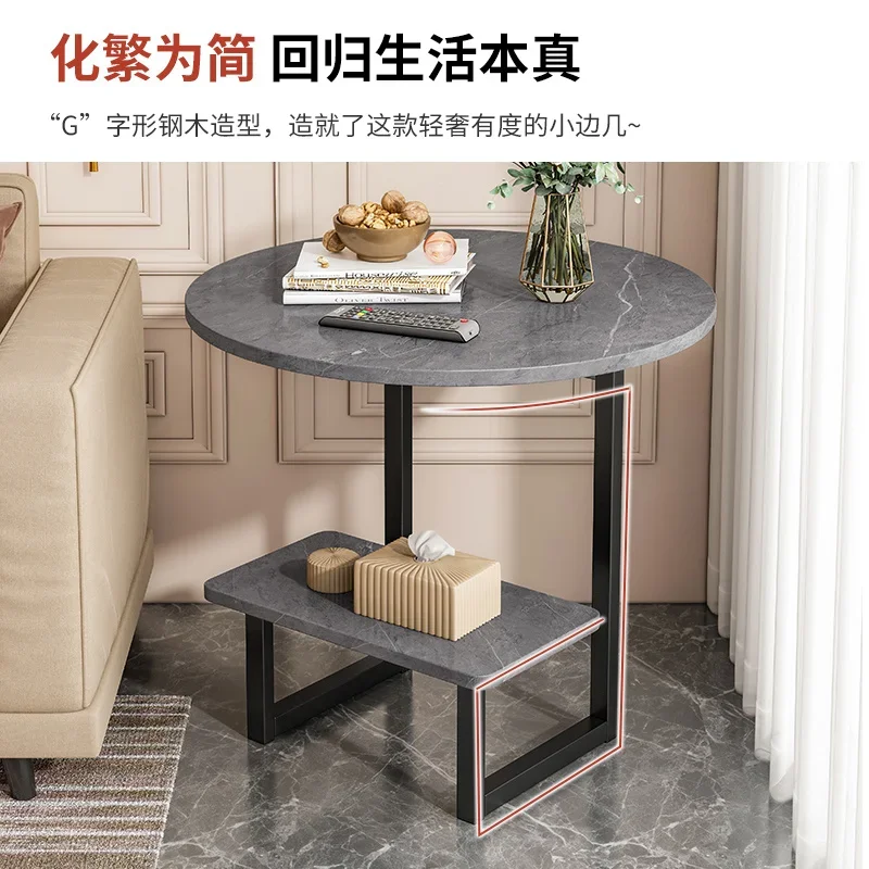 Chic Sofa Side Table Light Luxury Nightstand, Simple Bedroom Side Cabinet, Elegant Living Room Table, Small Apartment Furniture