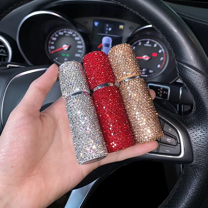 10ml Rhinestone Car Perfume Spray Bottle Refillable Bottles Mini Potable Bling Empty Cosmetic Containers Atomizer Bottle