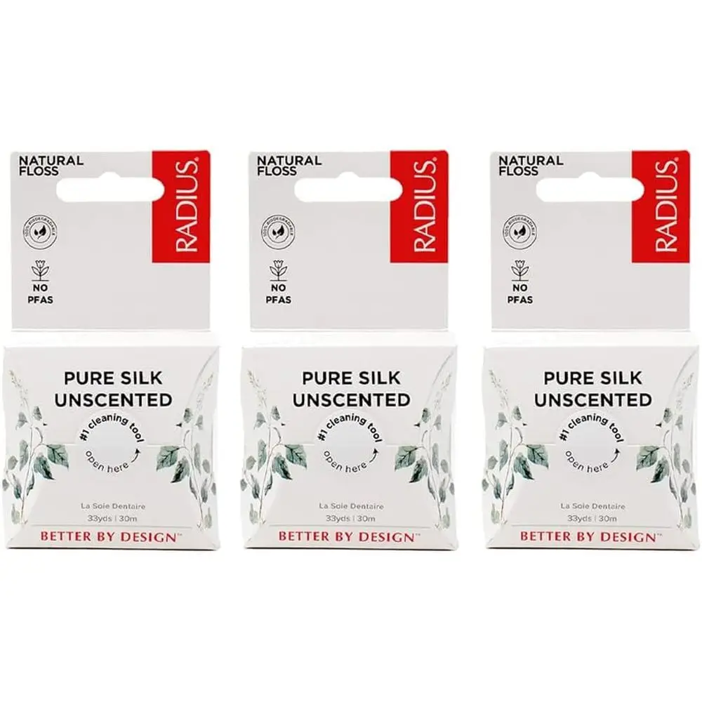 

Natural Silky Floss, 33 Yards, Biodegradable & Safe for Gums, 3-Pack
