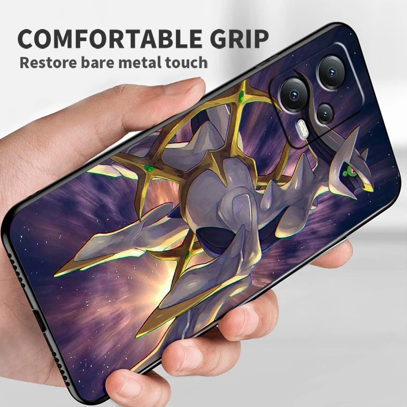 P-Pokémon Art لطيف أسود جراب هاتف خلفي ، شاومي ريدمي نوت 13 12R 12 12S توربو 11 11T 11S 10 10S Pro Plus 5G