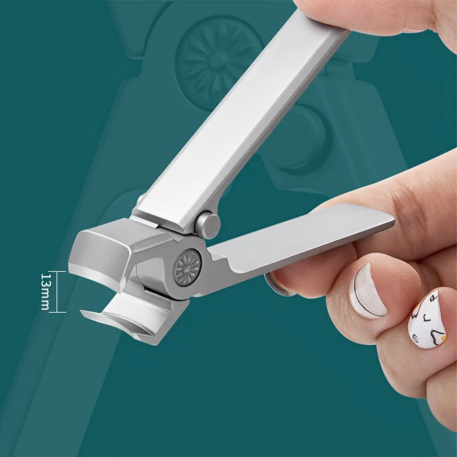 Stainless Steel Nail Clippers, Wide Jaw, Concave Blade Edge, Unscented, Ideal for Thick Fingernail and Toenail Trimming
