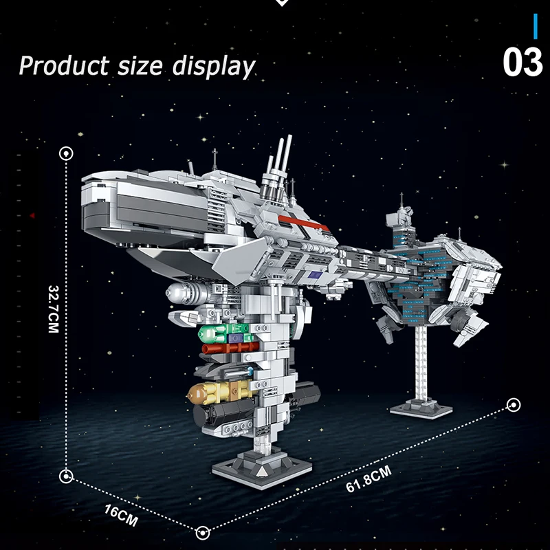 MOC-57273 Nebula Medical Corvette Frigate Building Blocks Movie Series Warship Kit Model Bricks Kid Toys Childrens Birthday Gift