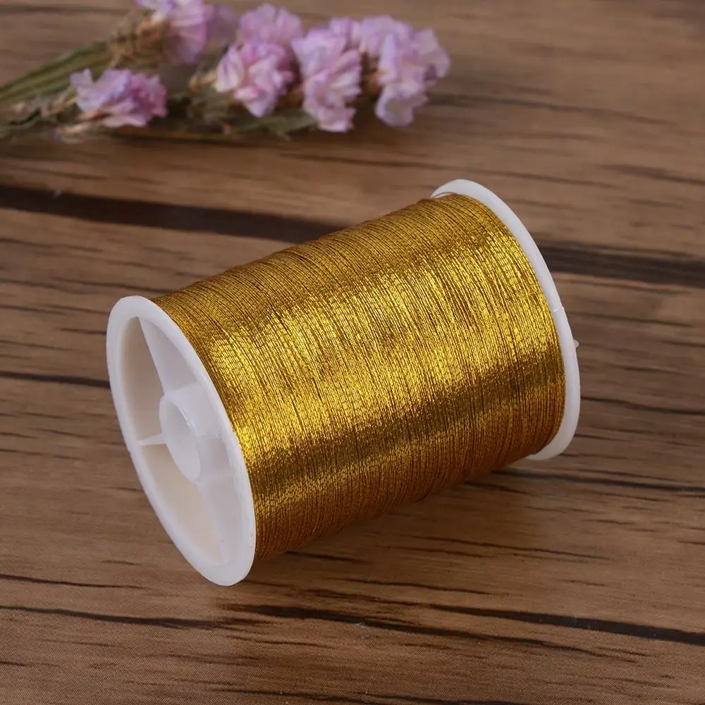 Gold/Silver 100 metres Durable Overlocking Sewing Machine Threads Polyester Cross Stitch Strong Threads for Sewing Supplies