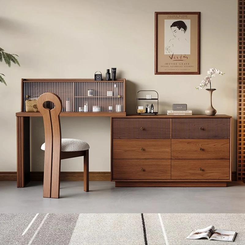 

Деревянный туалетный столик для макияжа, спальня с зеркалом, табурет, прическа, комод, ящики, органайзер, мебель для дома и отдыха