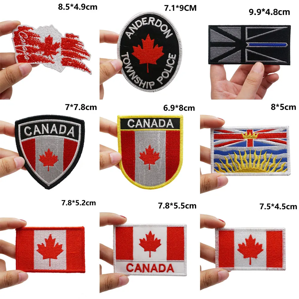 Canadian flag Tactical Embroidery Patches with Hook and Loop Backing for Backpacks Clothing military Accessories