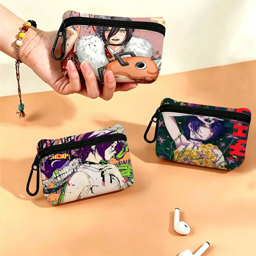 Movie R-Reze Arc Portable Oxford Cloth Coin Purse Alloy Carabiner Hook Small Zipper Pouch For Backpack Belt Daily