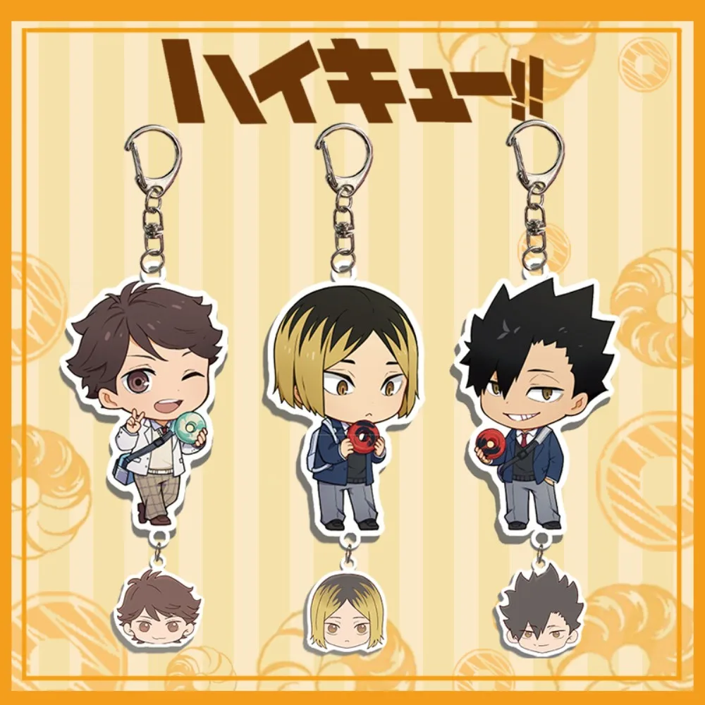 Anime Haikyuu Quality Acrylic Keychain Keyring Hinata Shoyo Kozume Kenma Brelok Backpack Accessories