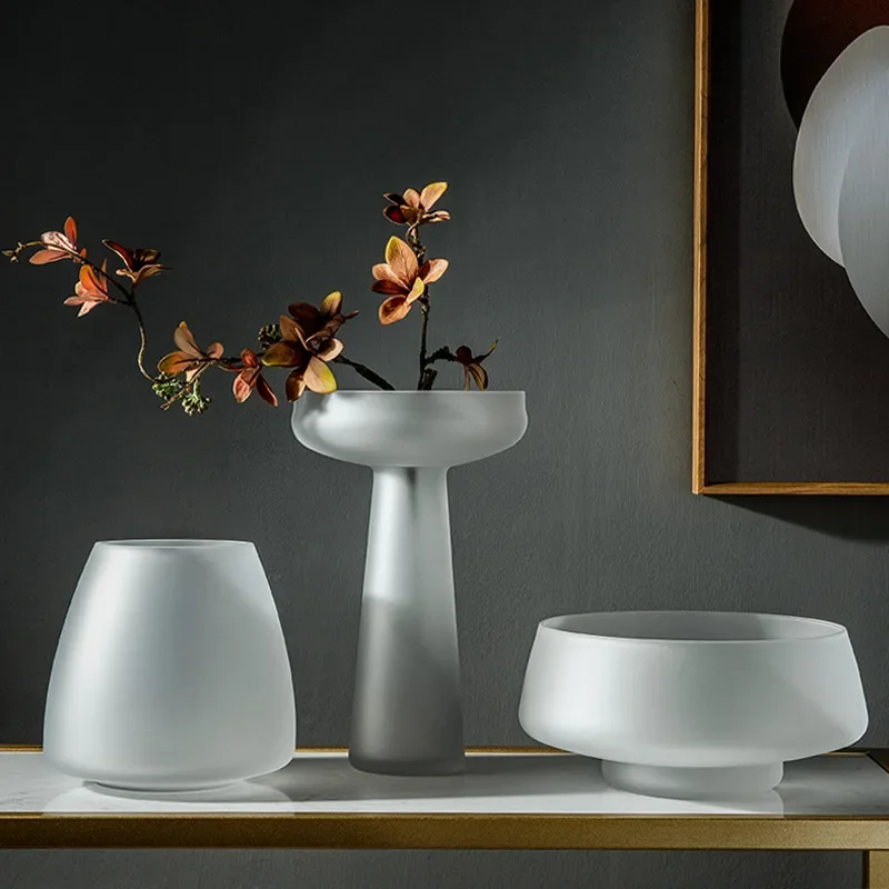 Nordische Luxus-Heimdekoration Mattglas-Vase Wohnzimmer-Dekoration Tischblumen Hydrokultur-Vase Terrarium-Dekor