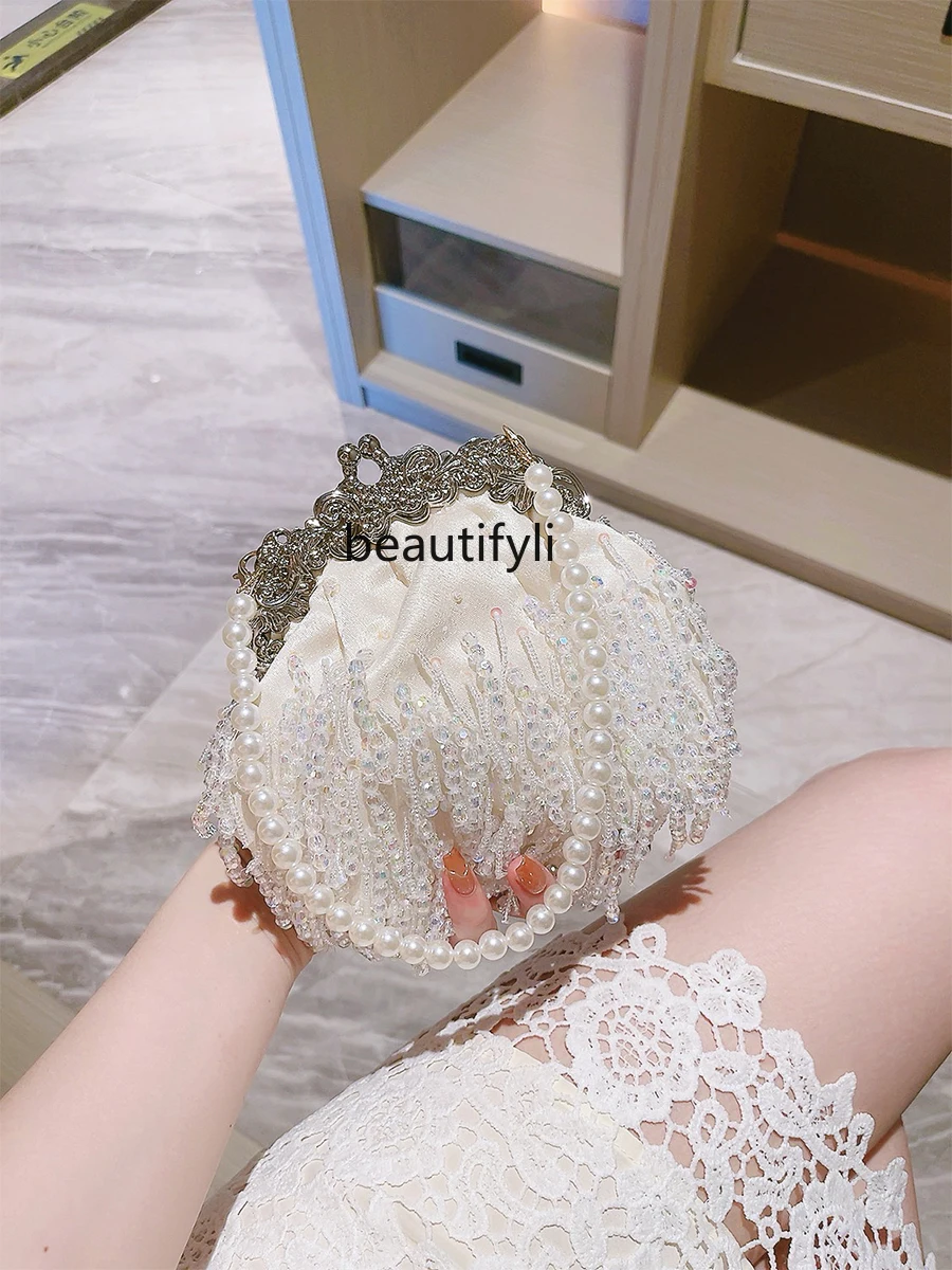 Debutante Gala Dinner Tassel Pearl Bag Women's Handbag Fashion Party Dress Clutch Crossbody Bag