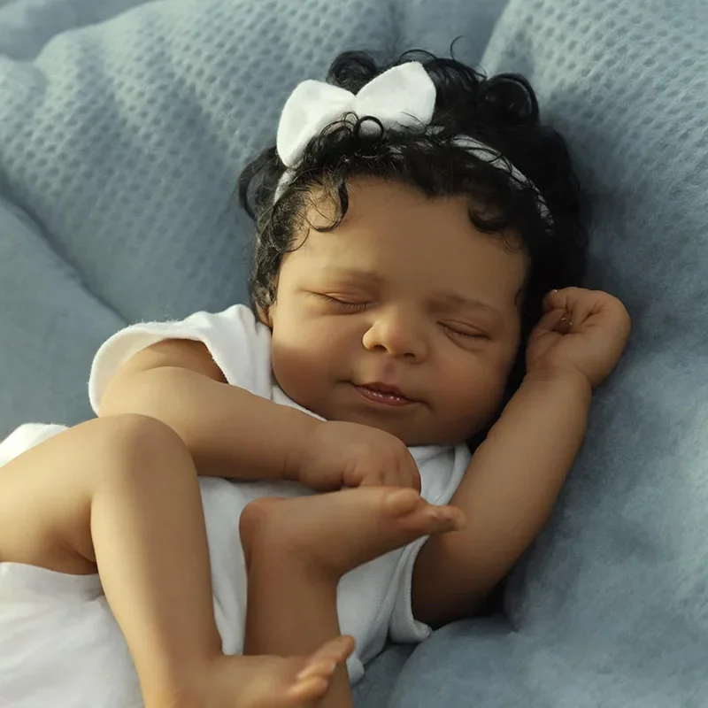 

Dark Skin Reborn Pascale Bebe уже готовая кукла Reborn для сна, реалистичная мягкая на ощупь волосы с корнями рук