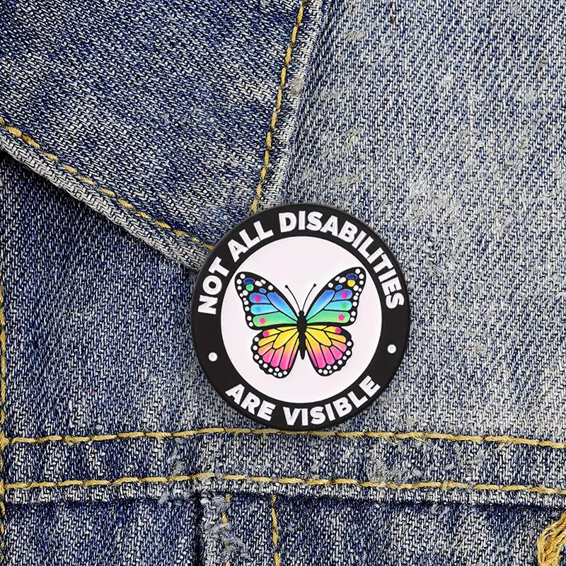 Colorful Butterfly And Spanish Quote Enamel Badges Inspirational Text Quote Pins Positive Mental Health Brooches For Friends