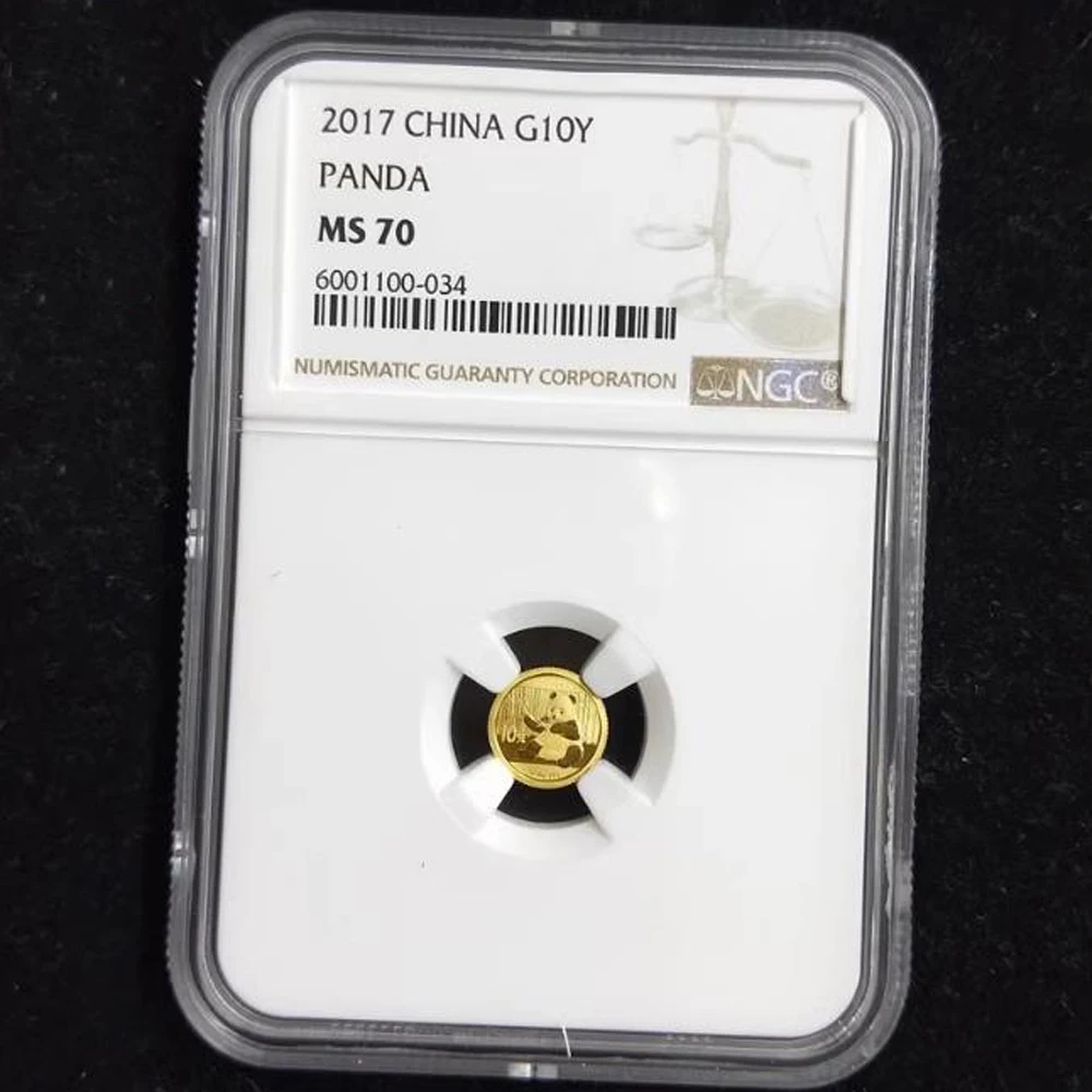 2017 China Panda 24K Gold Commemorative Coin Real Original 1g Au.999 NGC MS70 10 Yuan Perfect