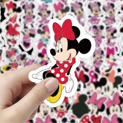 Pegatinas de Minnie Mouse de 60 piezas, calcomanías de dibujos animados de Disney, juguetes para álbum de recortes DIY, cuaderno, teléfono, portátil, nevera, bicicleta, Regalos divertidos