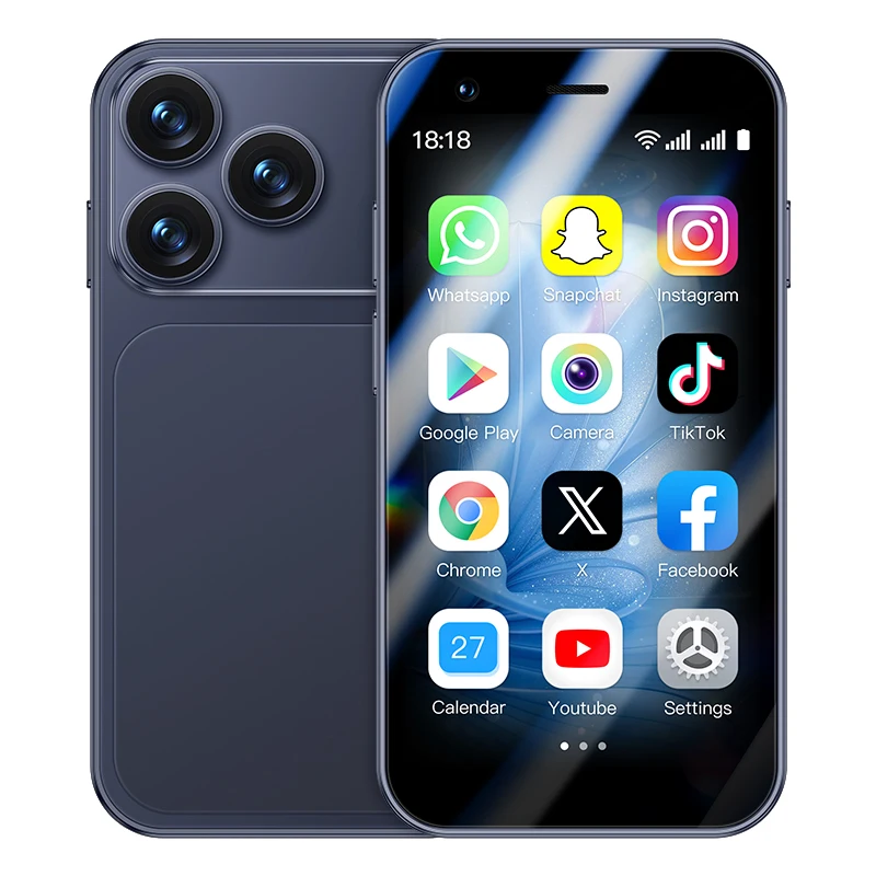 ONEMYTH MINI 3G kleine smartphone, Play Store, SEVRO, WhatsApp, GPS, WiFi, dual SIM-kaarten, gezichtsherkenning