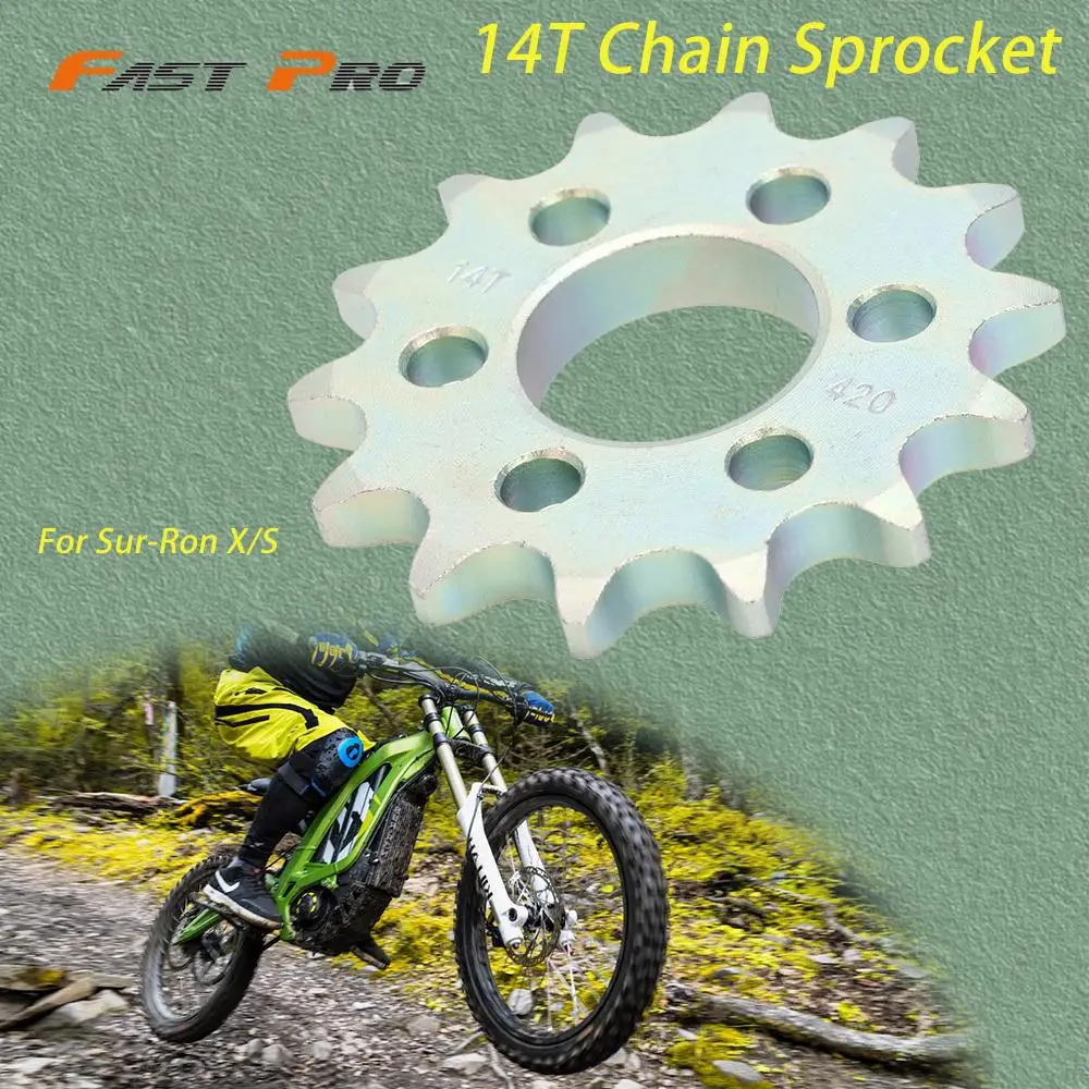 

Motorcycle Accessories 14T Chain Sprocket For SURRON Sur Ron Light Bee X S Off-Road Electric Vehicle Dirt E-Bike Iron