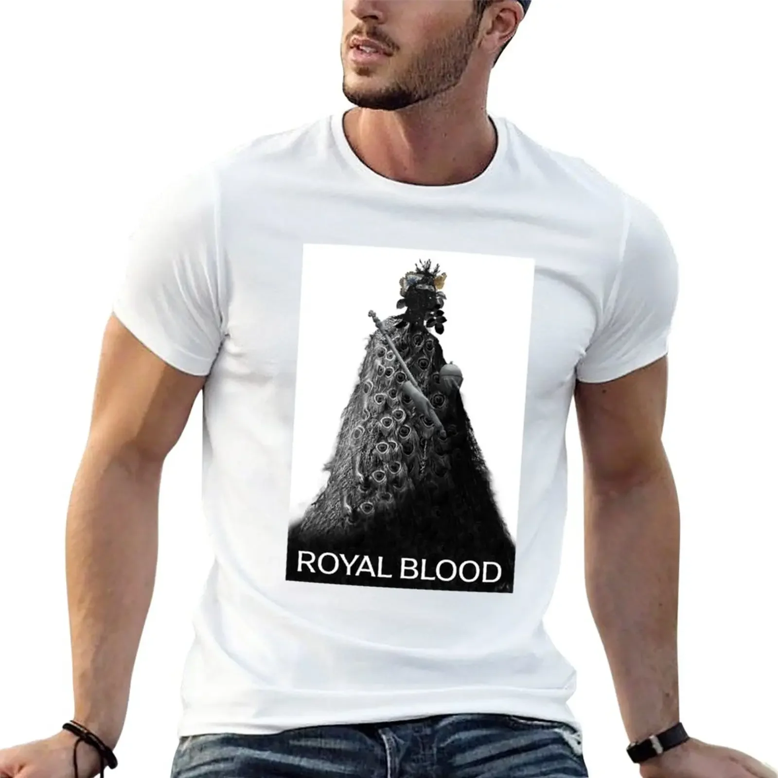 Blank t shirts plain fitted t shirts for men New Royal Blood Queen T-Shirt harajuku graphic oversized clothing 2024 funny summer