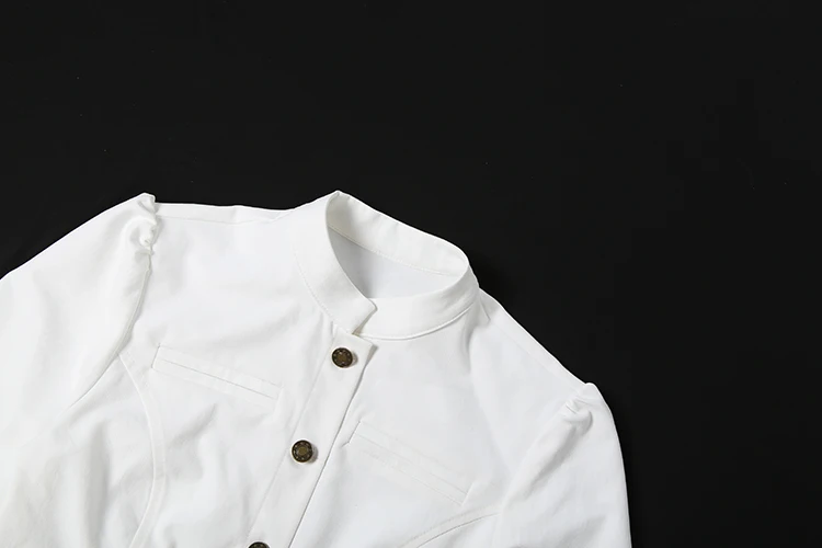 Weird Puss Damen-Mantel mit einreihiger Knopfleiste, O-Ausschnitt, lange Ärmel, Freizeit, schmal geschnitten, Büro-Stil, schlicht, klassisch, Herbstmode, schick, Streetwear – Detail 6