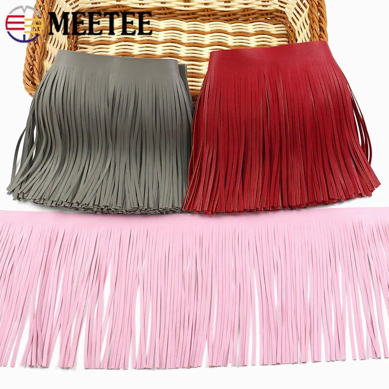 

5M 10/15/20/25/30cm PU Leather Tassels Fringes Sewing Dresses Lace Trim Decorative Trimmings Stitching Jacket Fringe Accessories