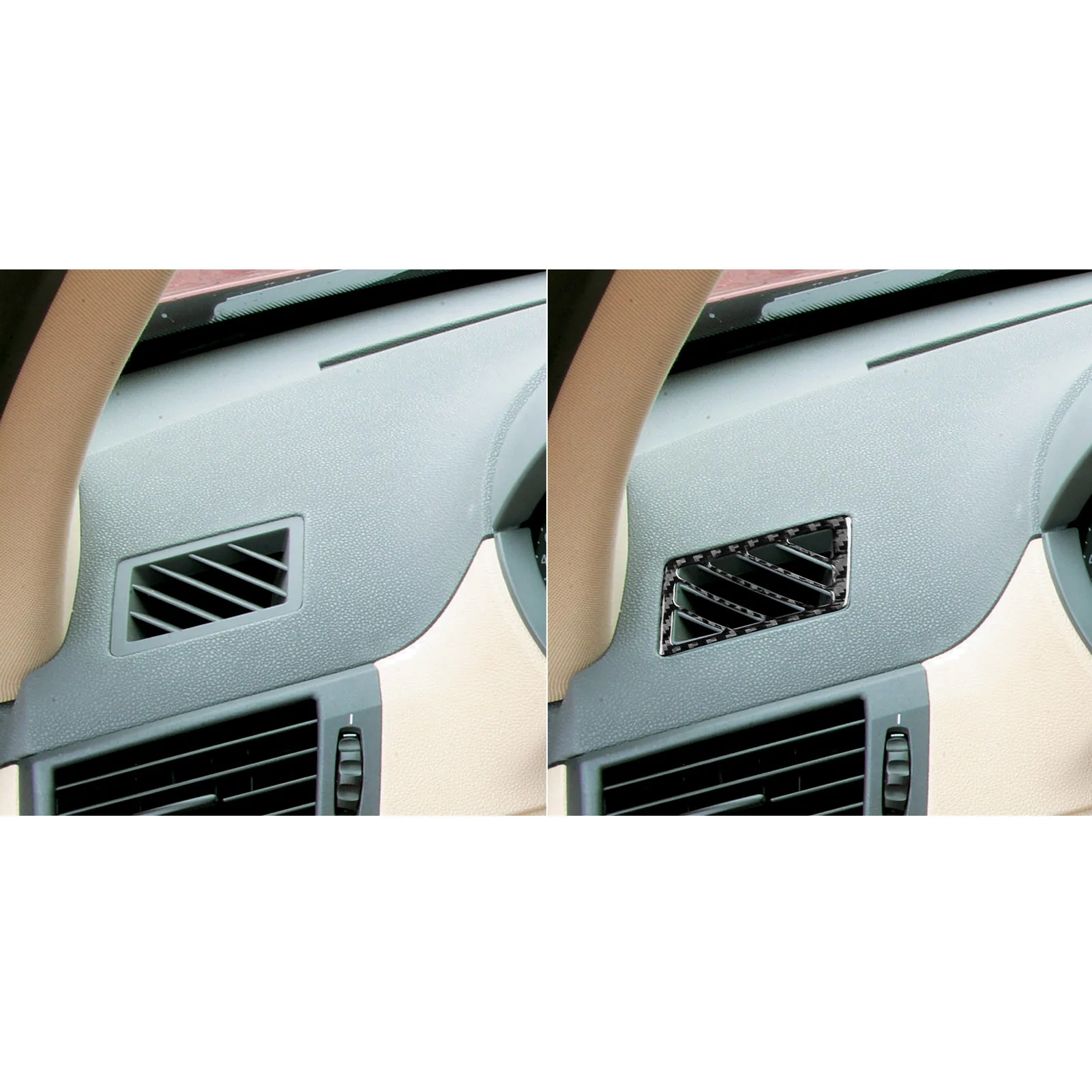 Accesorios de fibra de carbono Real para coche, cubierta embellecedora de ventilación de aire desempañante, pegatina suave para BMW X3 E83 2004 2005 2006 2007 2008 2009 2010