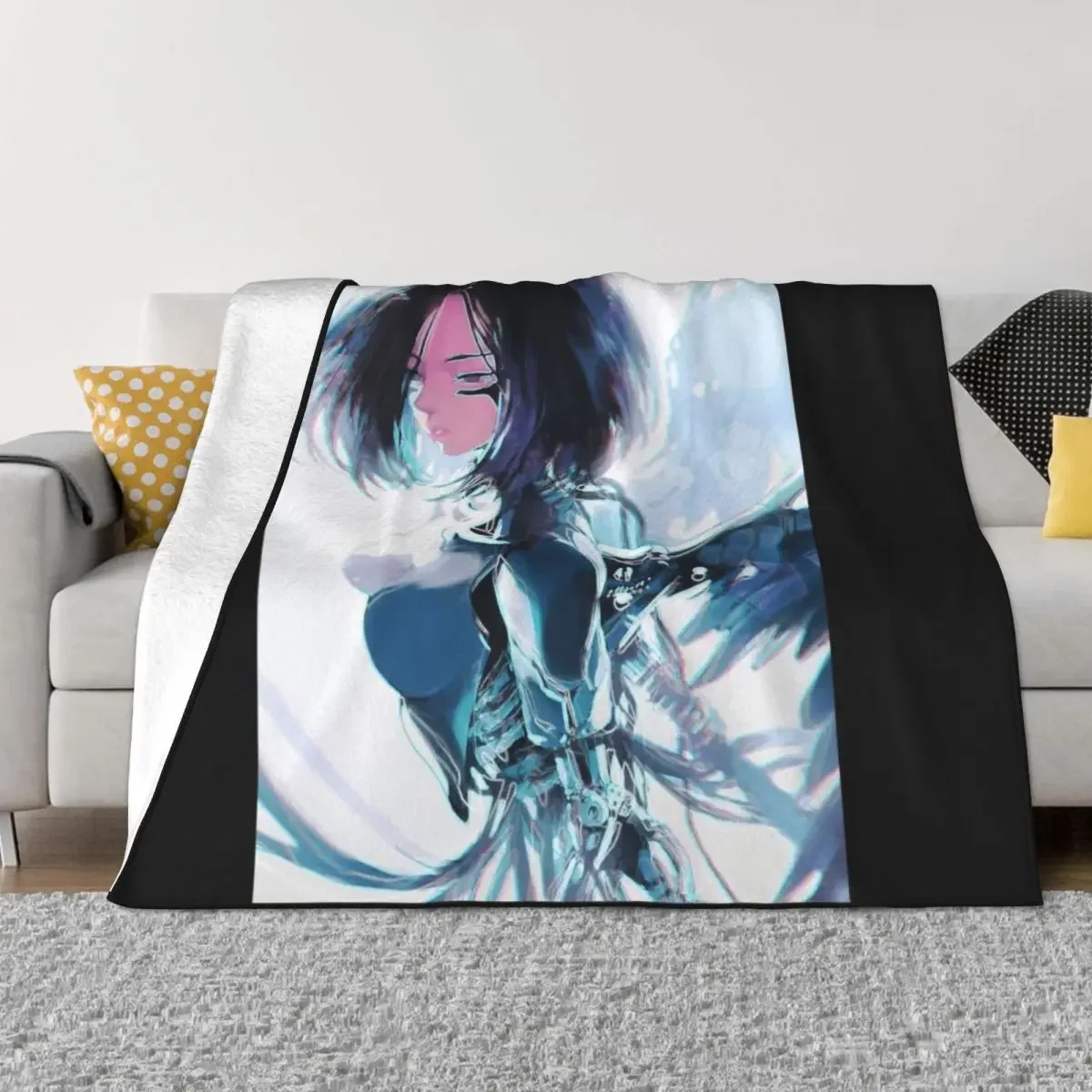 Alita: Battle Angel Throw Blanket Weighted Hairy Flannel Fabric Custom Blankets