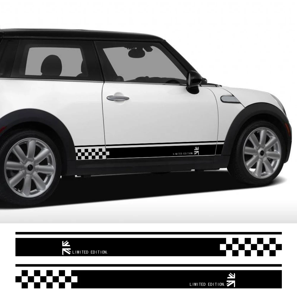 Car Door Side Stickers Auto Racing Sport Decal For Mini Cooper R56 R57 R58 R50 R52 R53 R59 R61 Countryman R60 F60 F55 F56 F54