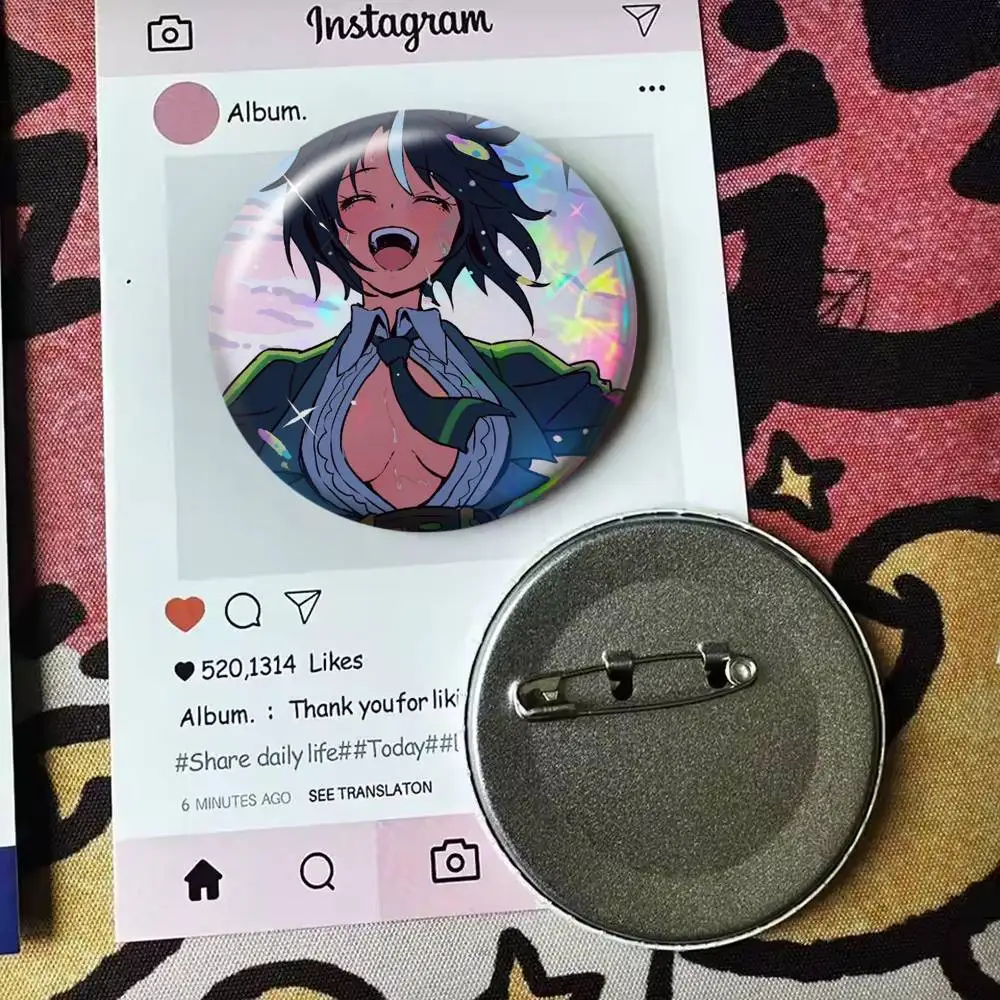 Fuji kiseki Umamusum Laser Badge Creative Pins Brooch for Bag Clothes Hat Decor Gifts Fans Collect