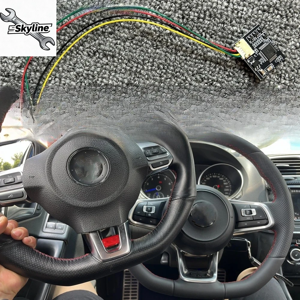 cruise control control button key and backlight works for 2018+ PQ Car upgrade MQB Steering Wheel Emulator Decoder Simulator