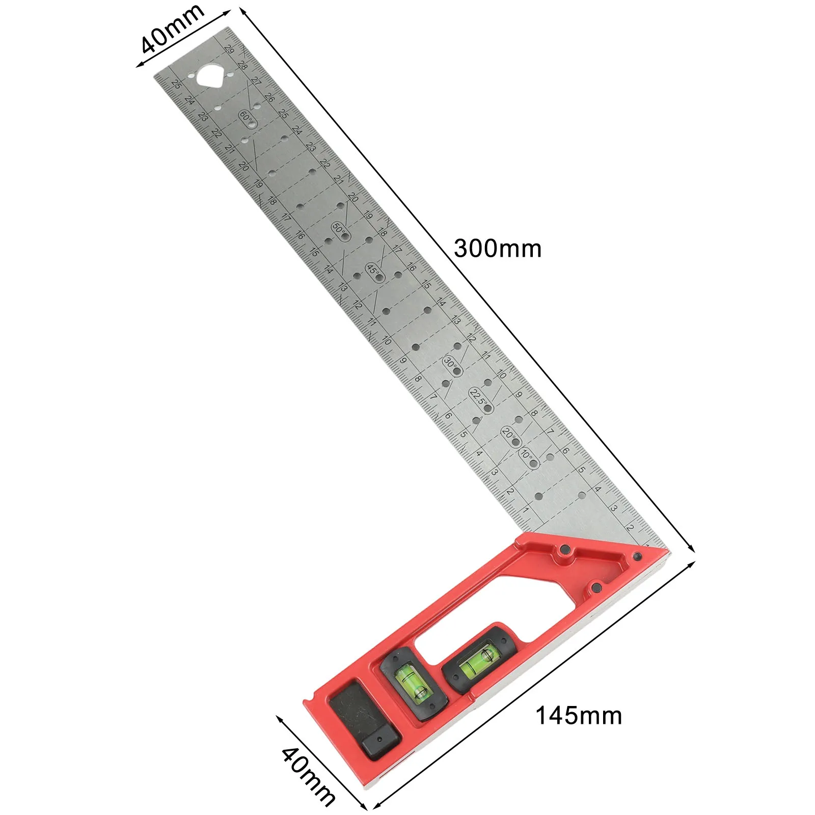 Center Finder 90 Degree Ruler Ergonomic Grip Three Length Options Positioning Tabs For Woodworkers Integrated Centering Tool