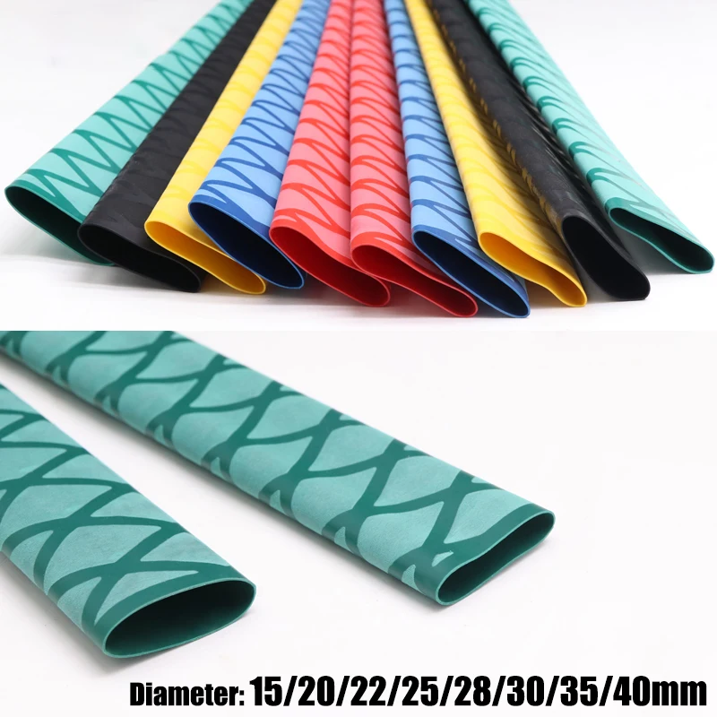 Tubo termorretráctil antideslizante para caña de pescar, protector de aislamiento eléctrico, Mango antideslizante, 7 colores, 15, 20, 22, 25, 28, 30, 35, 40mm, 1 m/unidad