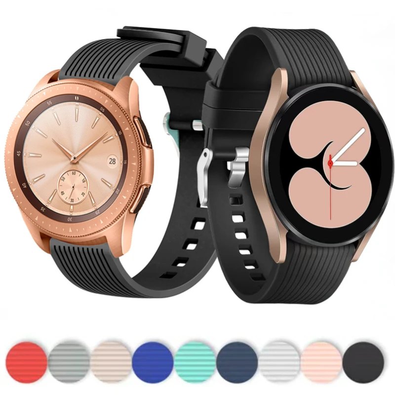 20mm Silicone Strap for Samsung Galaxy Watch 4/5/6 40mm 44mm Belt Huawei Watch GT3 Bracelet Wristband Amazfit GTS 4 mini Correa