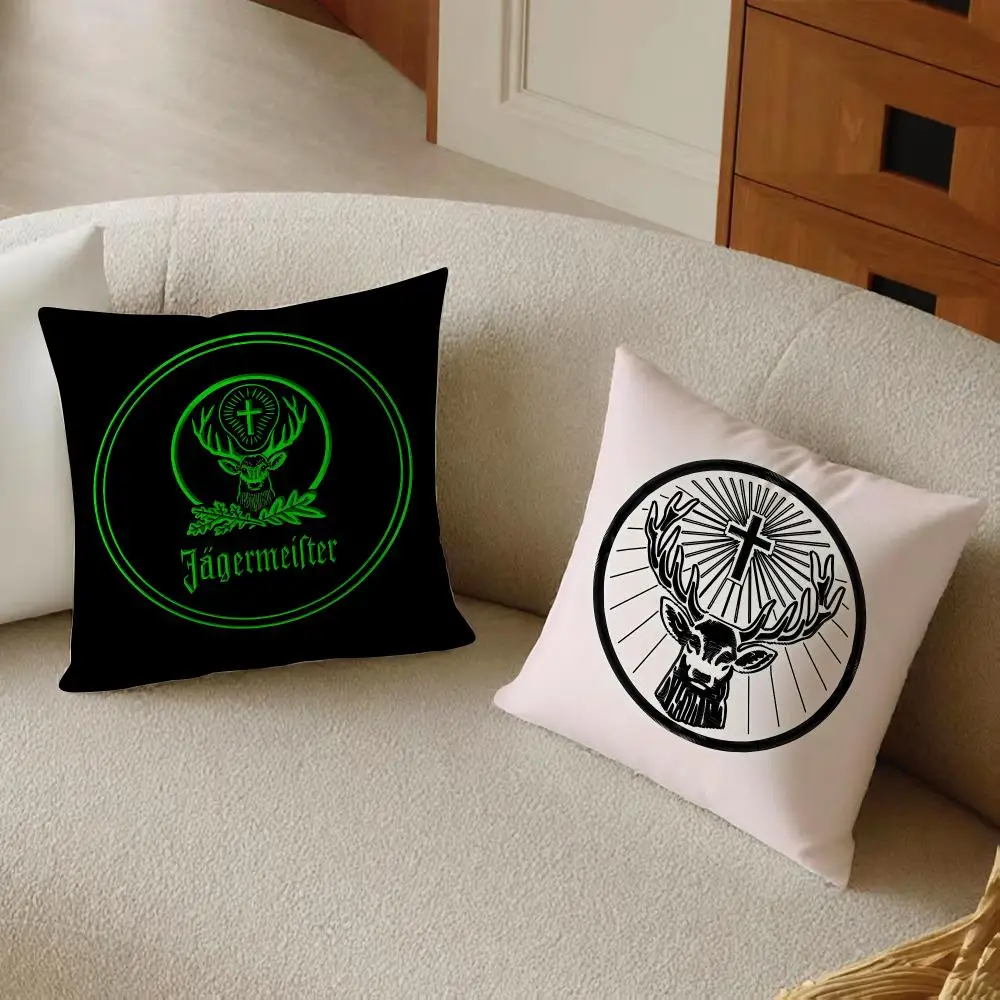 Bold Herbal Jaegermeister Cushion Cover Sofa Home Decor Living Room Accessory Holiday House Cushion Shell